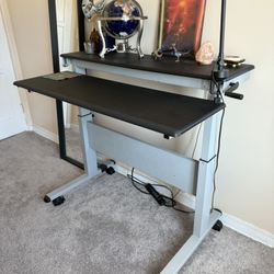 Adjustable Height Double-Decker Desk