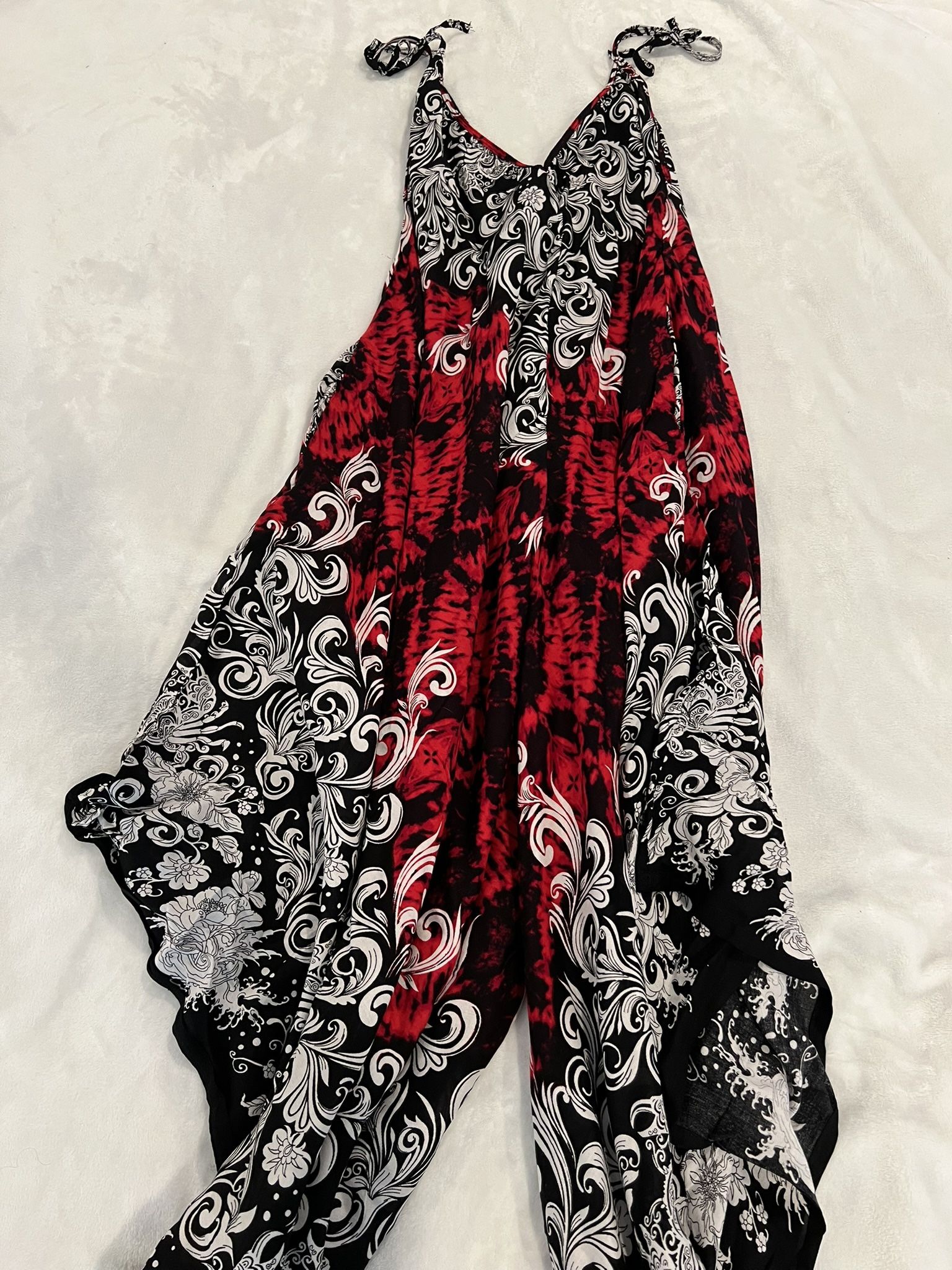 Harem Red Black Jumpsuit by Kathmandu One size fits all- XS-XL