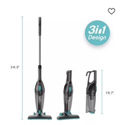 NEW ionvac ZipVac, 3-in-1 Corded Upright/Handheld Floor and Carpet Vacuum Cleaner