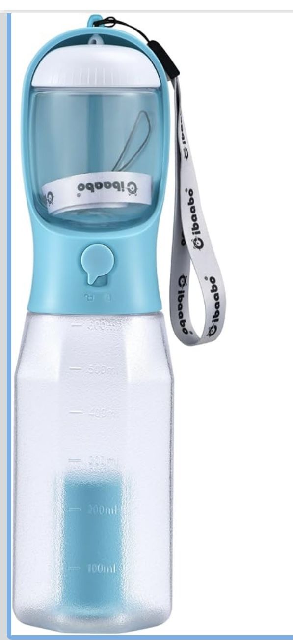 Water Bottle with Food Container & Poop Bag Holder, Travel Water Bowl, Portable Pet Dispenser, Dog Gifts Stuff Accessories Items, Puppy Essentials for