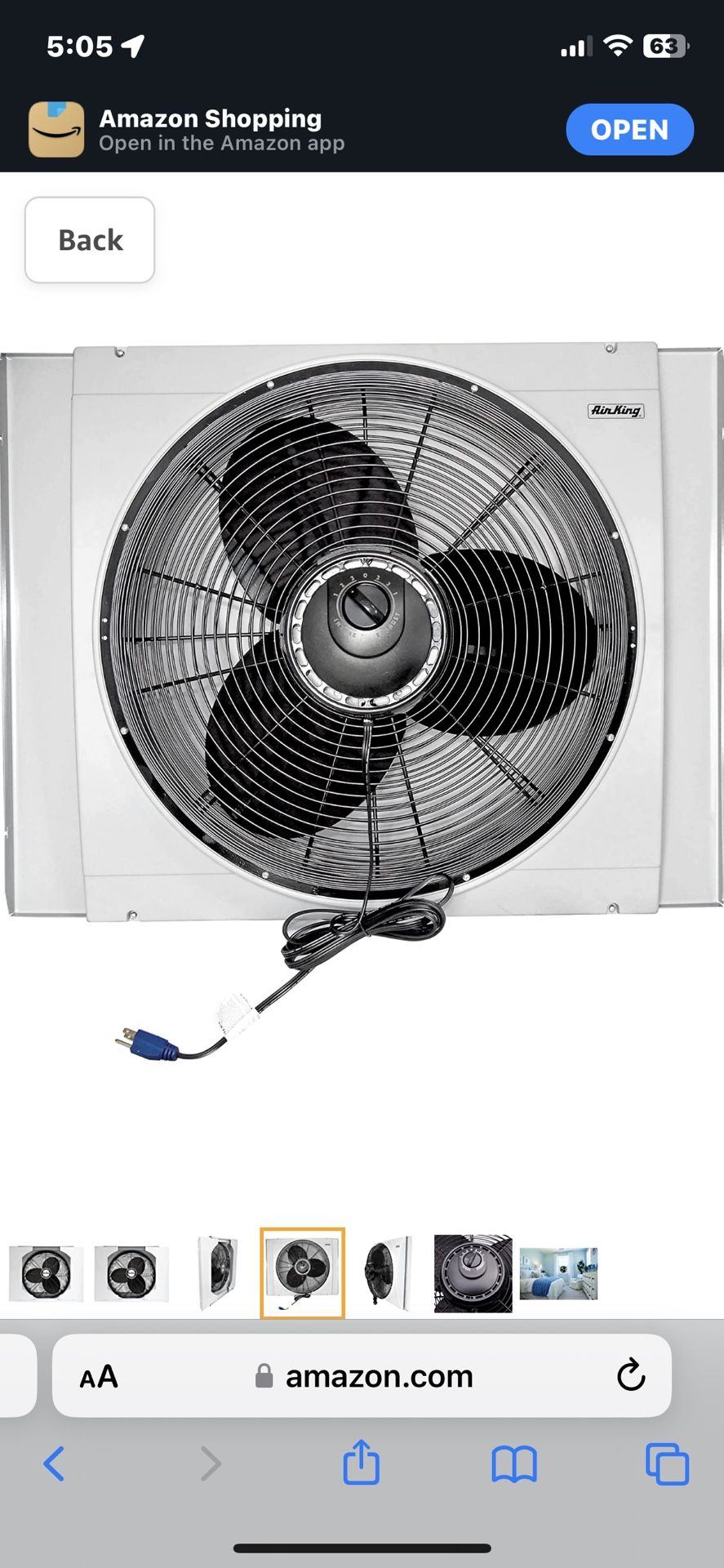 Air King 9166F 20" Whole House Window Fan , Gray