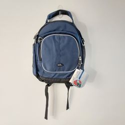 VINTAGE SAMSONITE Max Comfort Backpack Reflective Color Navy blue 16.5x13x9 NWT