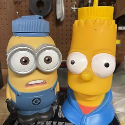 Universal Studios - Minion and Bart Simpson Drink bottles