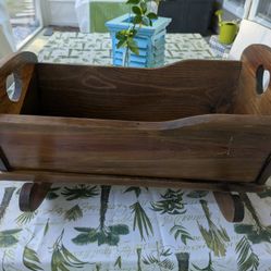 Wood Toy Cradle 21.5" W X 14.5" D X 11.5" D