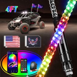 Nilight 2PCS 4FT RGB LED Whip Lights