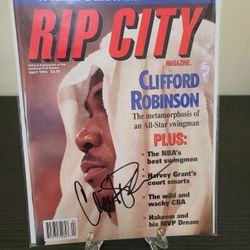 Clifford Robinson Autograph Blazers NBA basketball magazine 