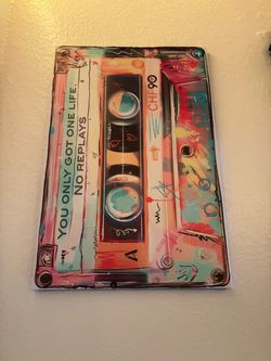 Cassette Tape Pop Art Metal Wall Sign