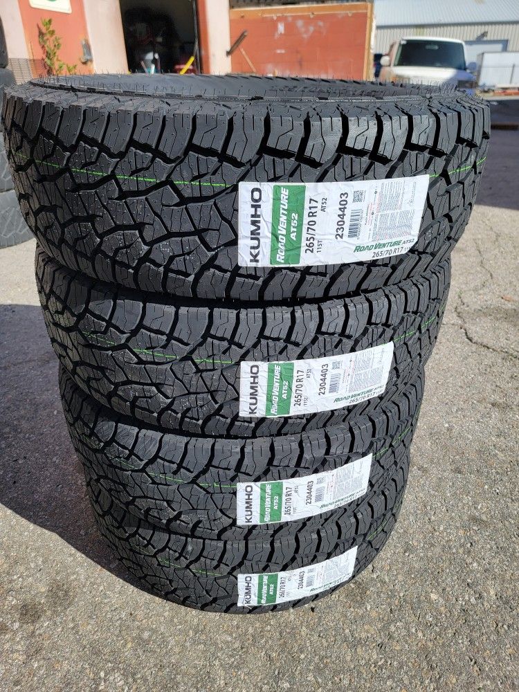 265 70 17 KUMHO ALL TERRAIN TIRES TACOMA 4RUNNER TUNDRA SEQUOIA SILVERADO SUBURBAN AVALANCHE TAHOE SIERRA DENALI YUKON F150