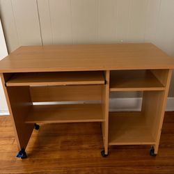 Rolling Brown Desk
