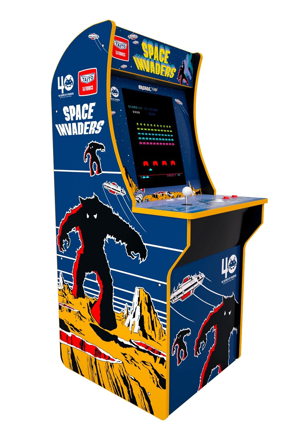 Brand NEW in box Arcade 1up Space Invaders Arcade Cabinet with short arcade 1up stool
