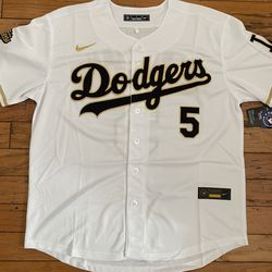 $50 White and gold championships Freddie Freeman Los Angeles dodgers Jersey also have Yamamoto, Ohtani betts