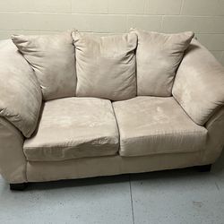 Tan Love Seat Couch Sofa