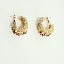 14k Gold Plated Hoop New