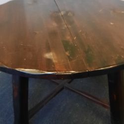 Antique Solid Wood Round Table 