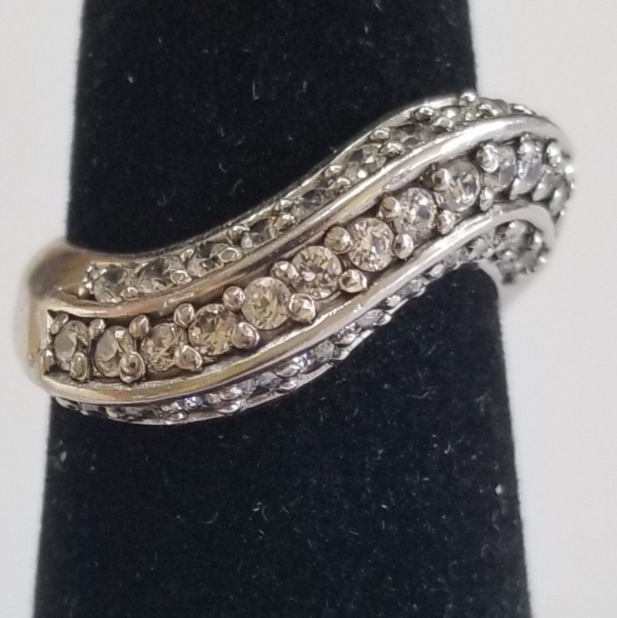 Sterling Silver And Cz Ring.