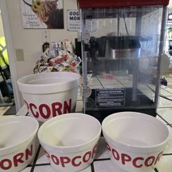 Popcorn Machine And Buckets