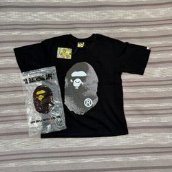 A bathing ape Bape Tee Black Bleach head Size Large