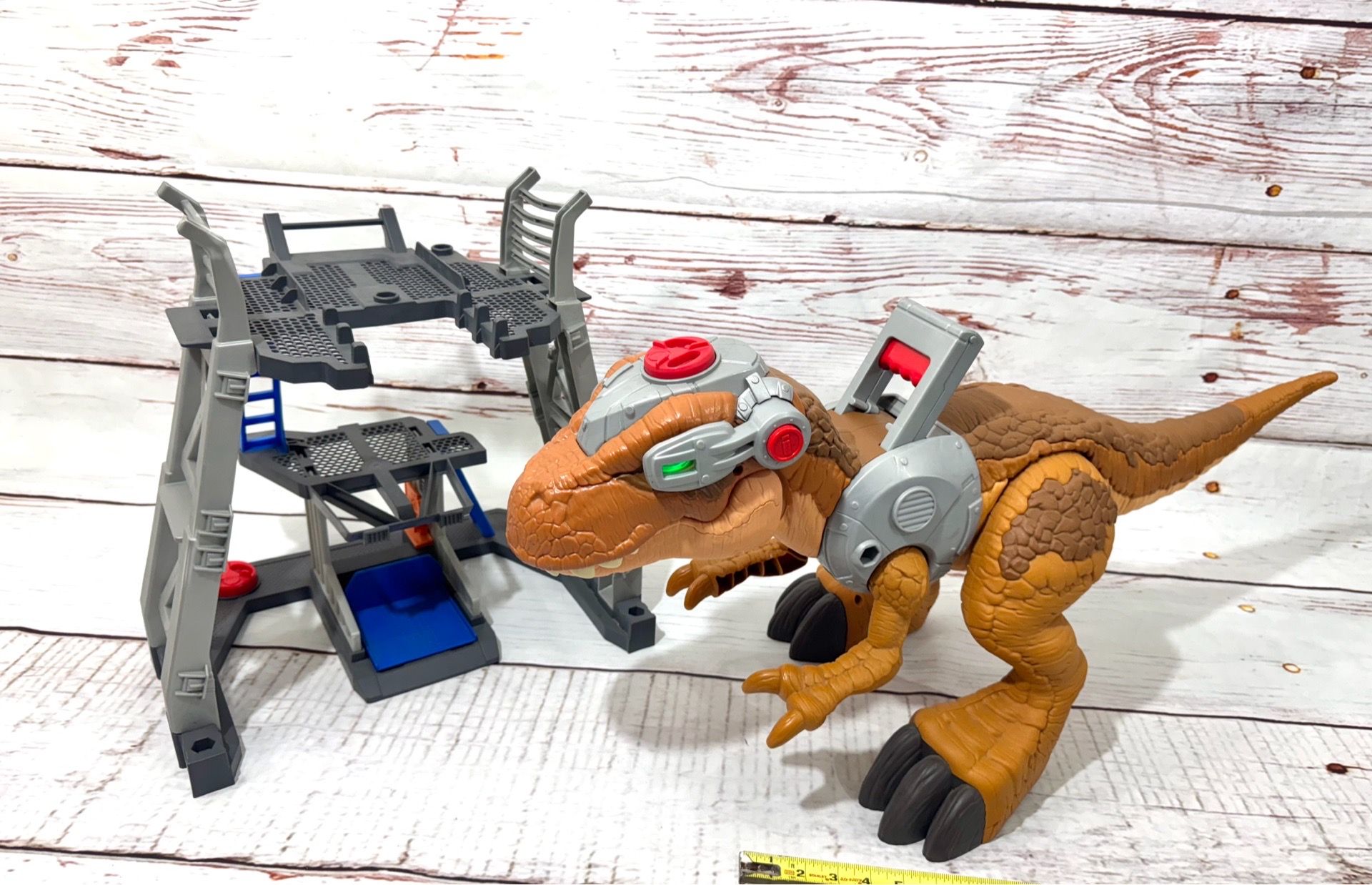 Imaginext Large 33" 2018 T Rex Dinosaur Toy | Jurassic World Sounds Lights WORKS. Tag: Boy, girl, child toy game, video game collectible,