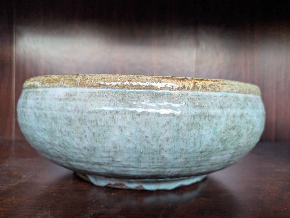 Beautiful Ceramic Bowl - Greenish Blue & Browns