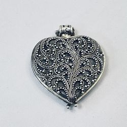 Sterling Silver Heart Locket Pendant 