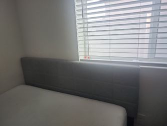 Gray Bed Frame with Headboard