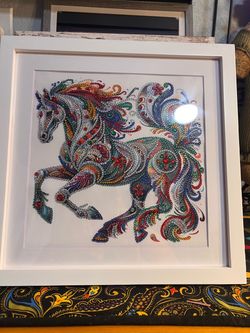 Framed Diamond Art Horse