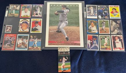 Roger Clemens Red Sox Vintage Card & Oversized Upper Deck Lot