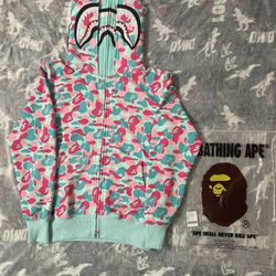 Authentic Bape Zip Up Double Hoodie 