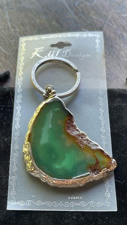 Agate slice keychain