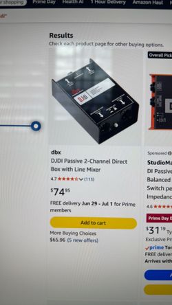 Dbx DJdi 2 channel direct box