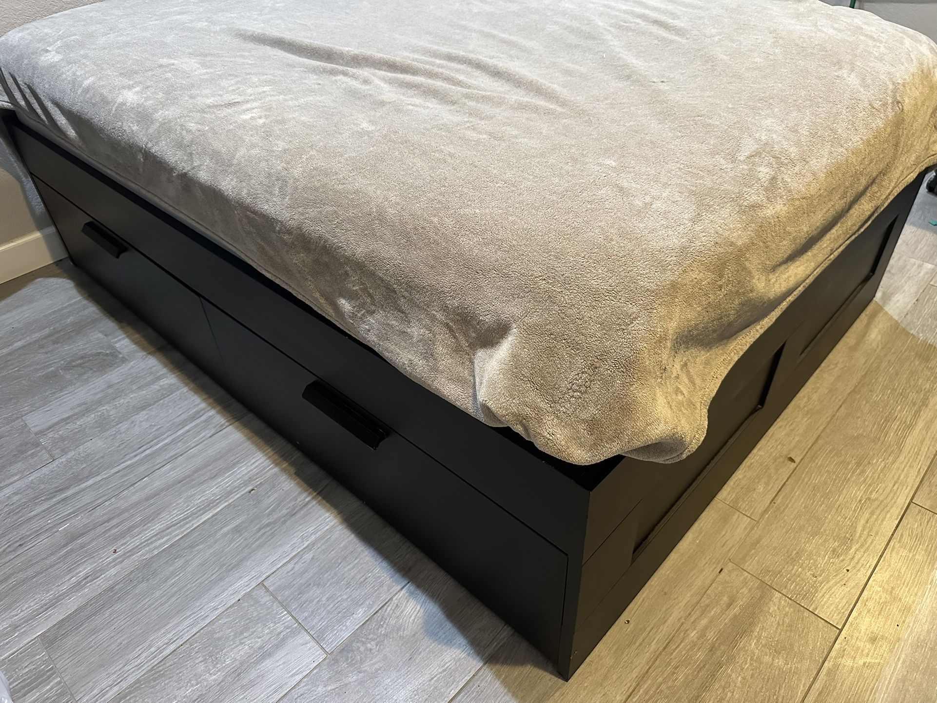 IKEA BRIMNES Full sized Bed Frame with Storage Drawers & slats