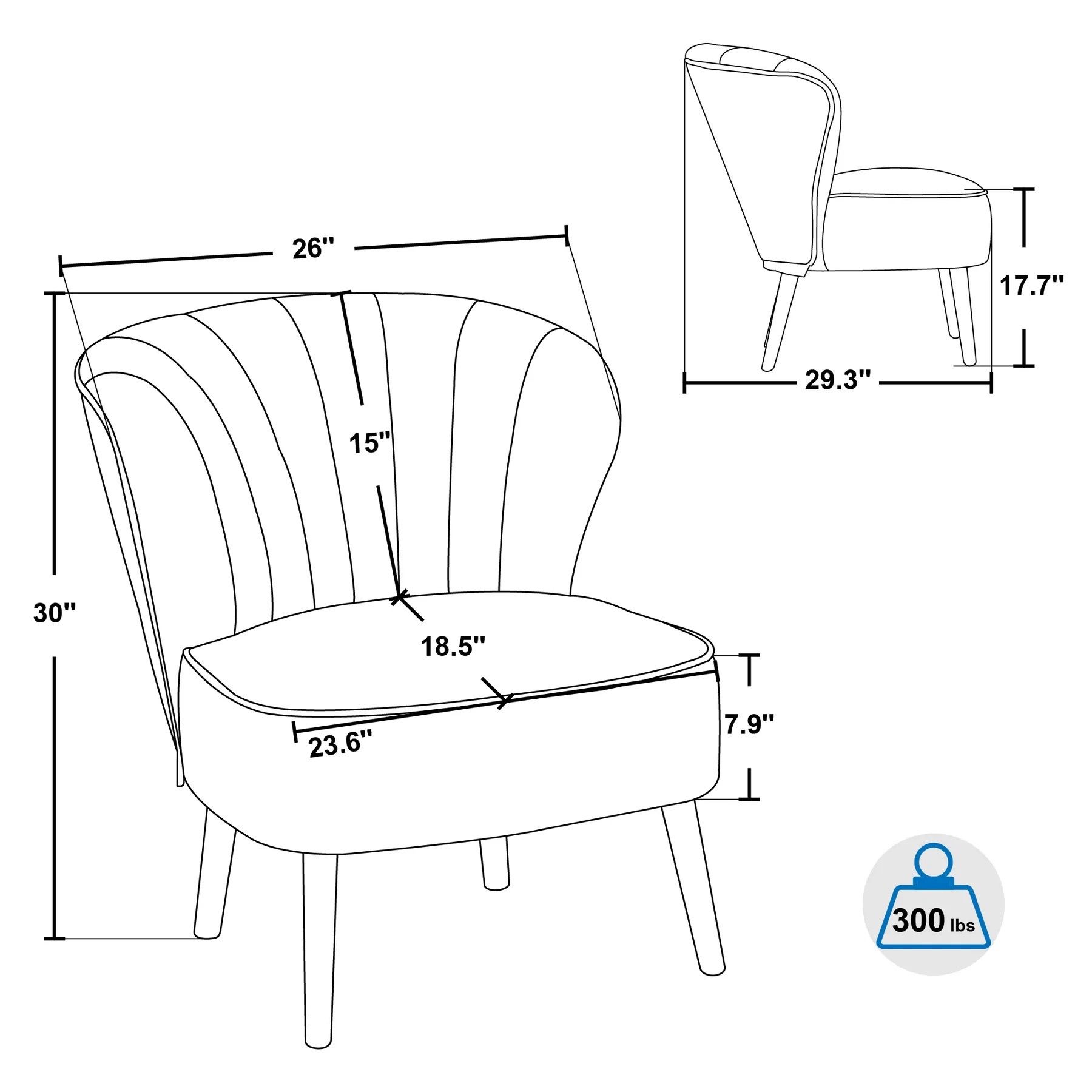 Minimalist Wingback living Room Chair 4720