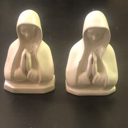 2 Beautiful West Germany Antique Ceramic Status Of Women Prayer Very Beautiful 