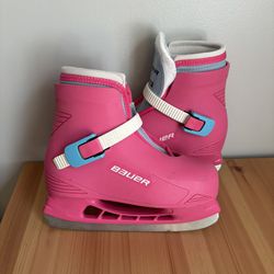 Bauer Lil Angel Girls Youth Toddler Size 12/13 Ice Skates Pink Ratchet Buckle