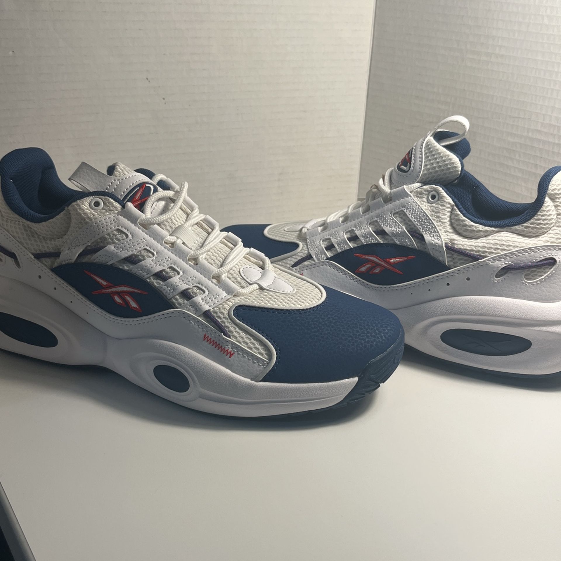New Reebok Solution Mid Men Blue Synthetic Lace Up Athletic Basketball