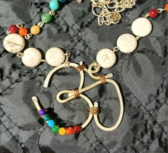 Handmade OM And Chakra Necklace