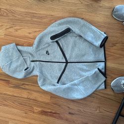 Kids Grey Nike Tech Zip Up Sweatshirt