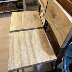 West Elm Rustic Wood Bar Stools