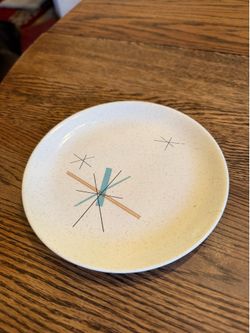 (1) Salem China Bread Plate Atomic Starburst 6.25” Made in USA 9 Available $7 Each