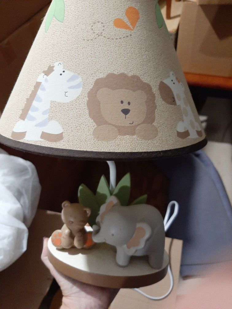 Safari Nursery Decor - Lamp And Wall Hangings 