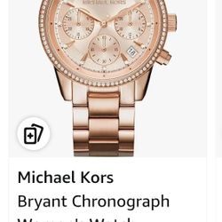 Michael Kors Bryant Chronograph Women's Watch, Stainless Steel and Pavé Crystal Watch for Women