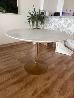 42" Restoration Hardware AERO STONE ROUND DINING TABLE