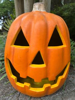 16” Hard Plastic Pumpkin Blow Mold-Vintage Halloween