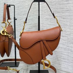 Caramel Mini Saddle Bag with Strap     24 x 18 x 6 cm