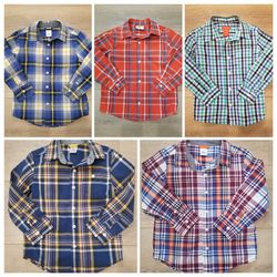 Boys' 4/4T Plaid  Cotton Button Up Dress Shirts