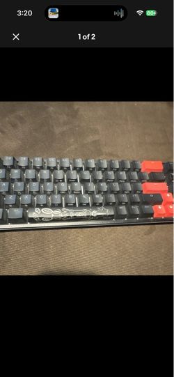 Mechanical Keyboard Black and Red Keycaps