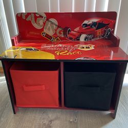 Kids Cars Toy Storage Bench