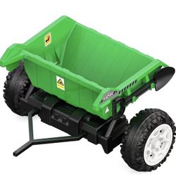 Electric Lift Lever Dump Bed for ANPABO 24V Ride On Tractor, with Large Cargo Space, Extra Shovel,Joystick Control, Automatic Unloading Design