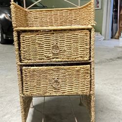 Vintage Rattan Side Table