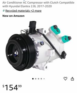 Air Conditioner AC Compressor with Clutch Compatible with Hyundai Elantra 2.0L 2017-2020